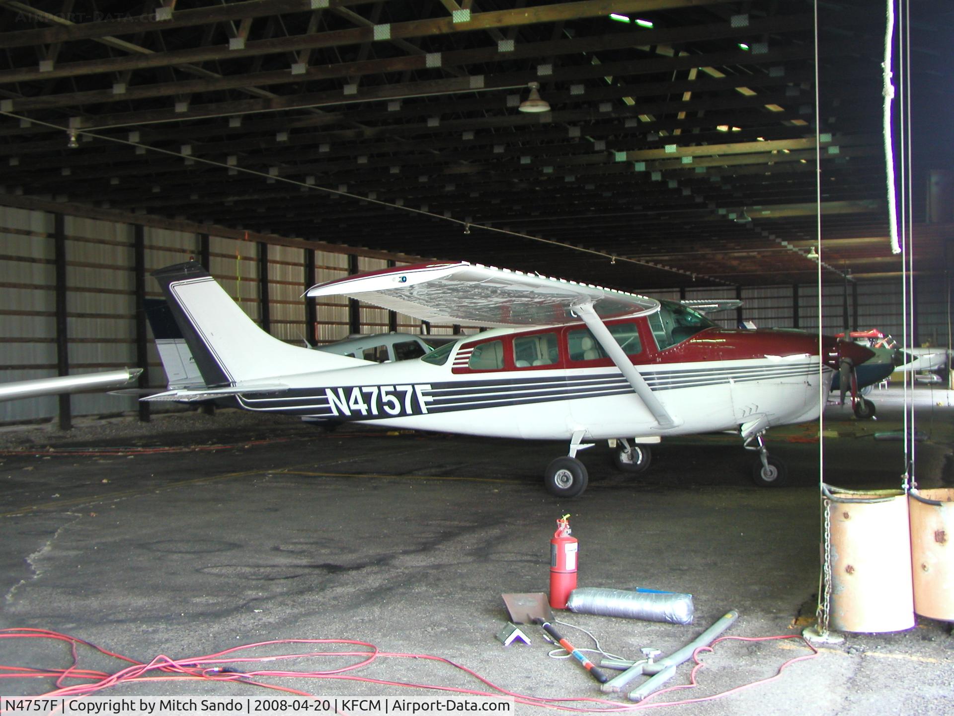 N4757F, 1966 Cessna P206B Super Skylane C/N P206-0357, Parked inside the hangars at Thunderbird.