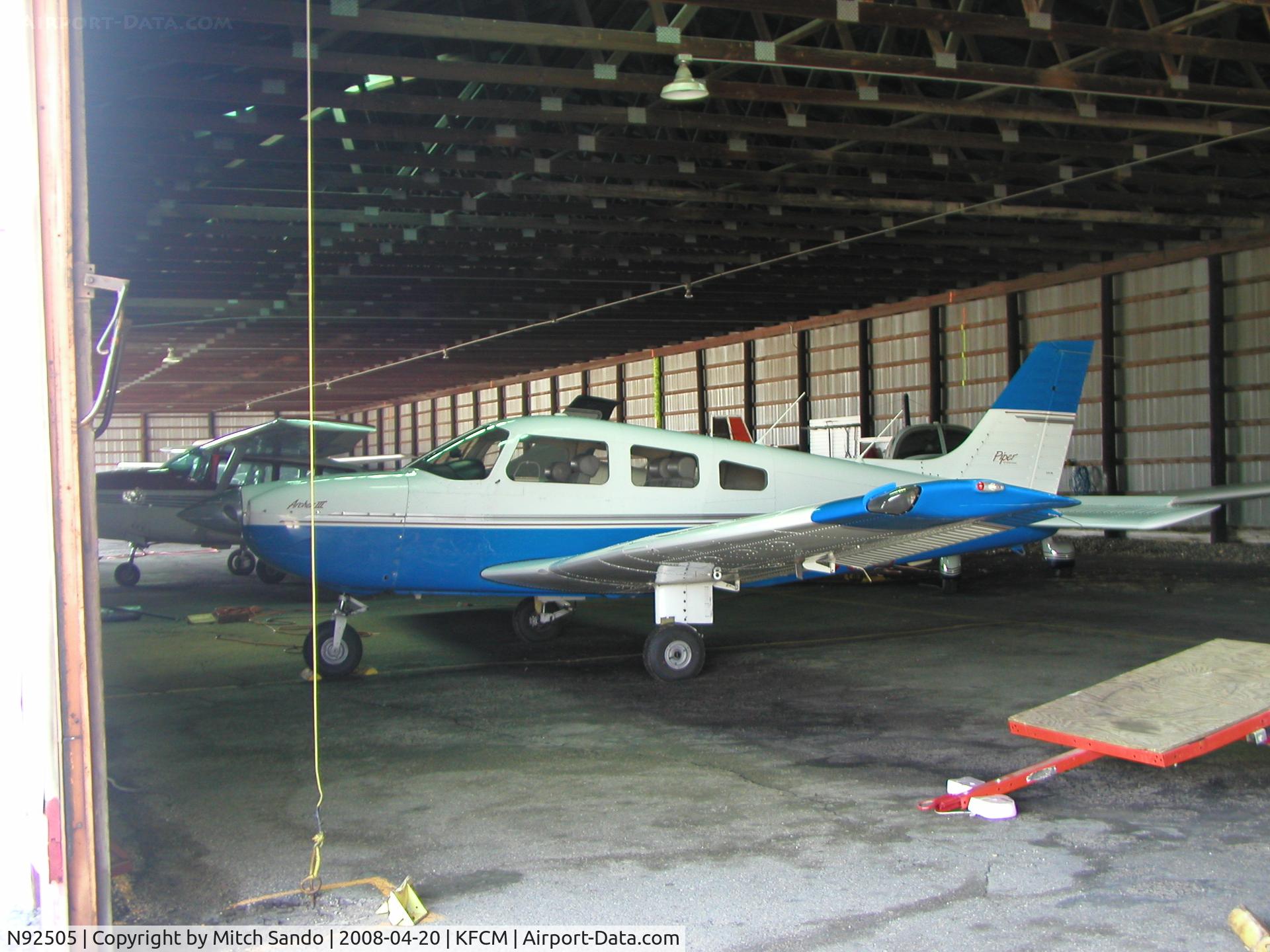 N92505, 1994 Piper PA-28-181 C/N 2890211, Parked inside the hangars at Thunderbird.
