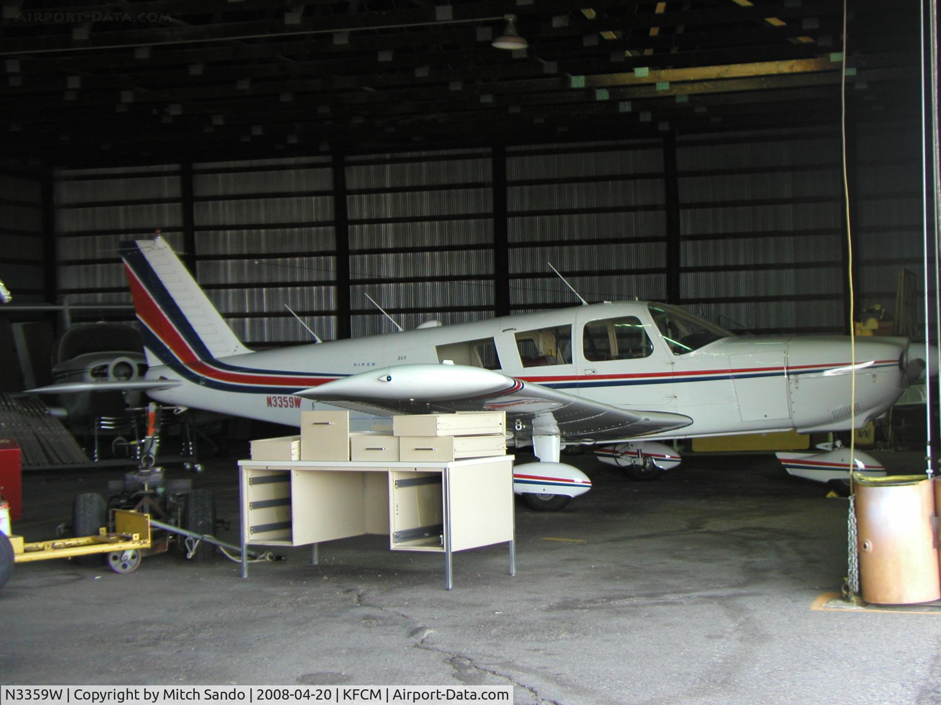 N3359W, 1965 Piper PA-32-260 Cherokee Six C/N 32-205, Parked inside the hangars at Thunderbird.
