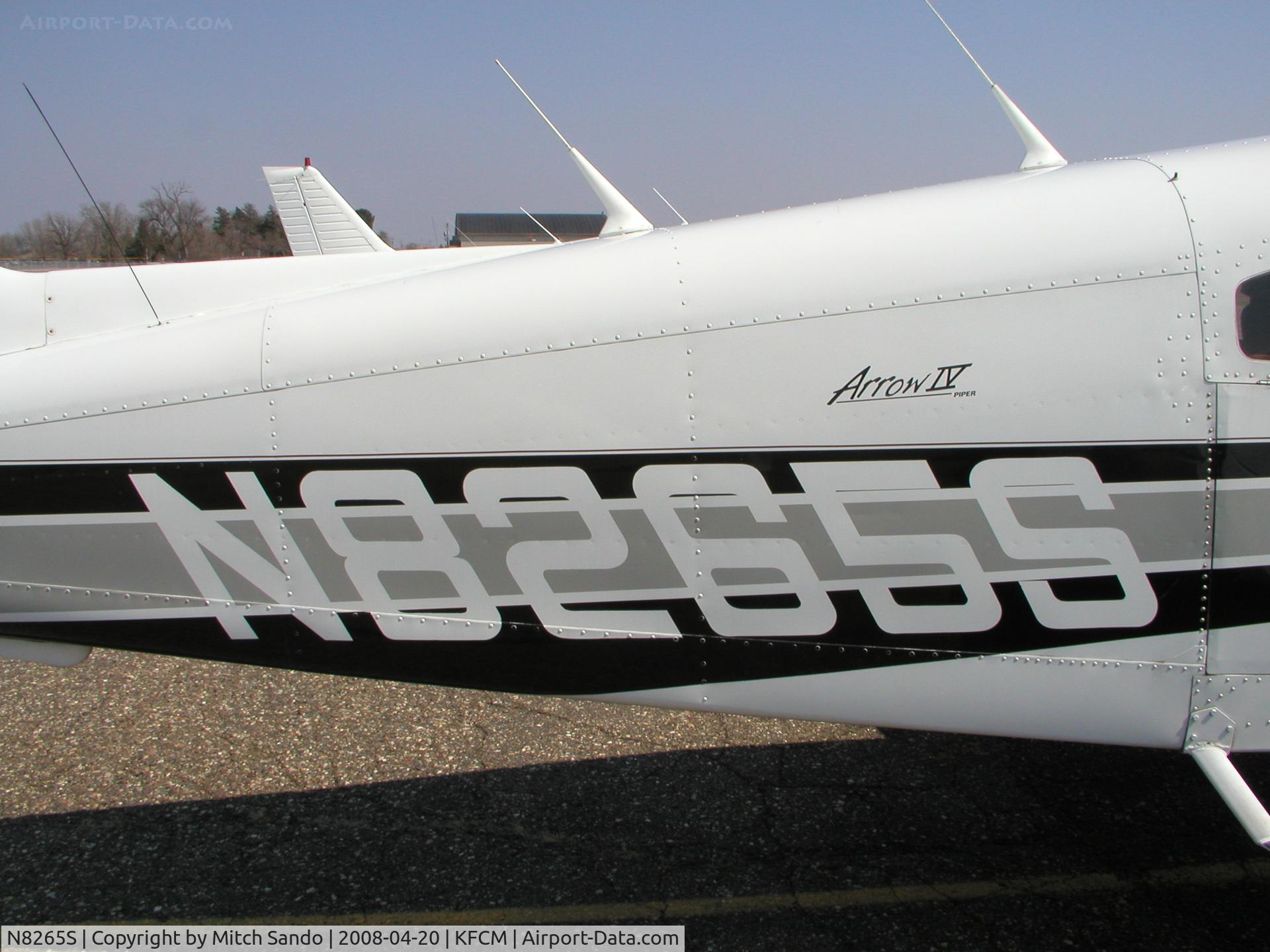 N8265S, 1980 Piper PA-28RT-201 Arrow IV C/N 28R-8118001, Parked at Thunderbird Aviation.