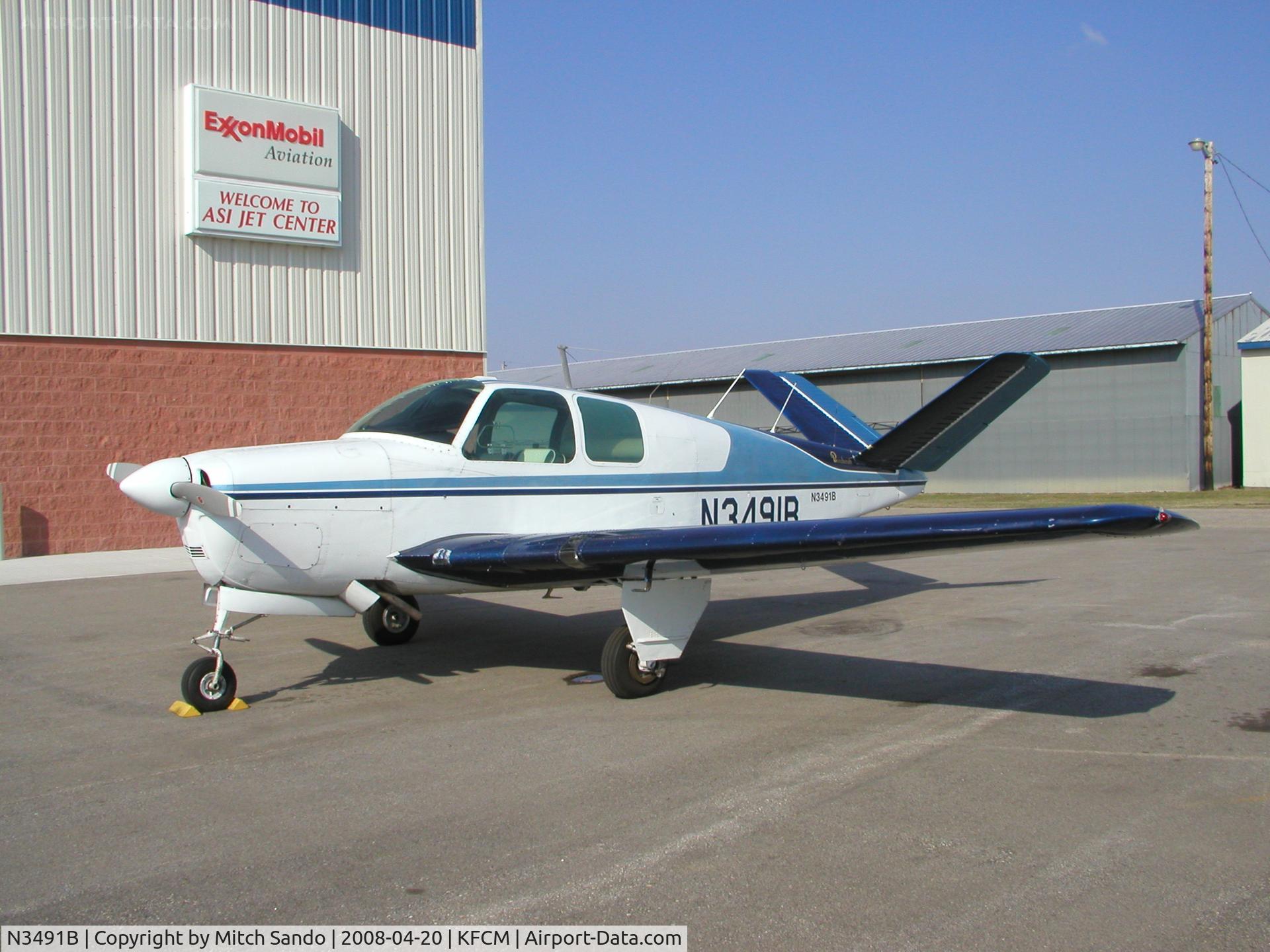 N3491B, 1954 Beech E35 C/N D-3711, Parked on the ramp at ASI Jet Center.