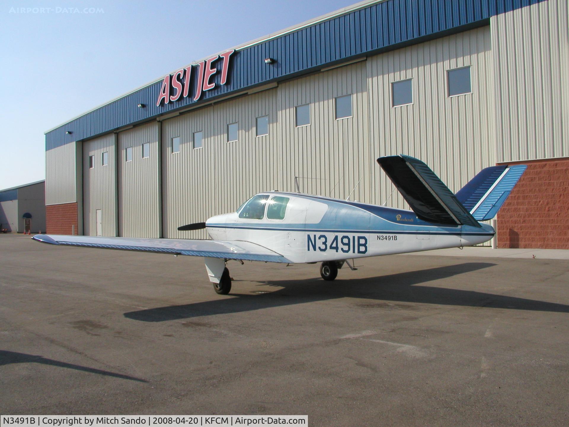 N3491B, 1954 Beech E35 C/N D-3711, Parked on the ramp at ASI Jet Center.