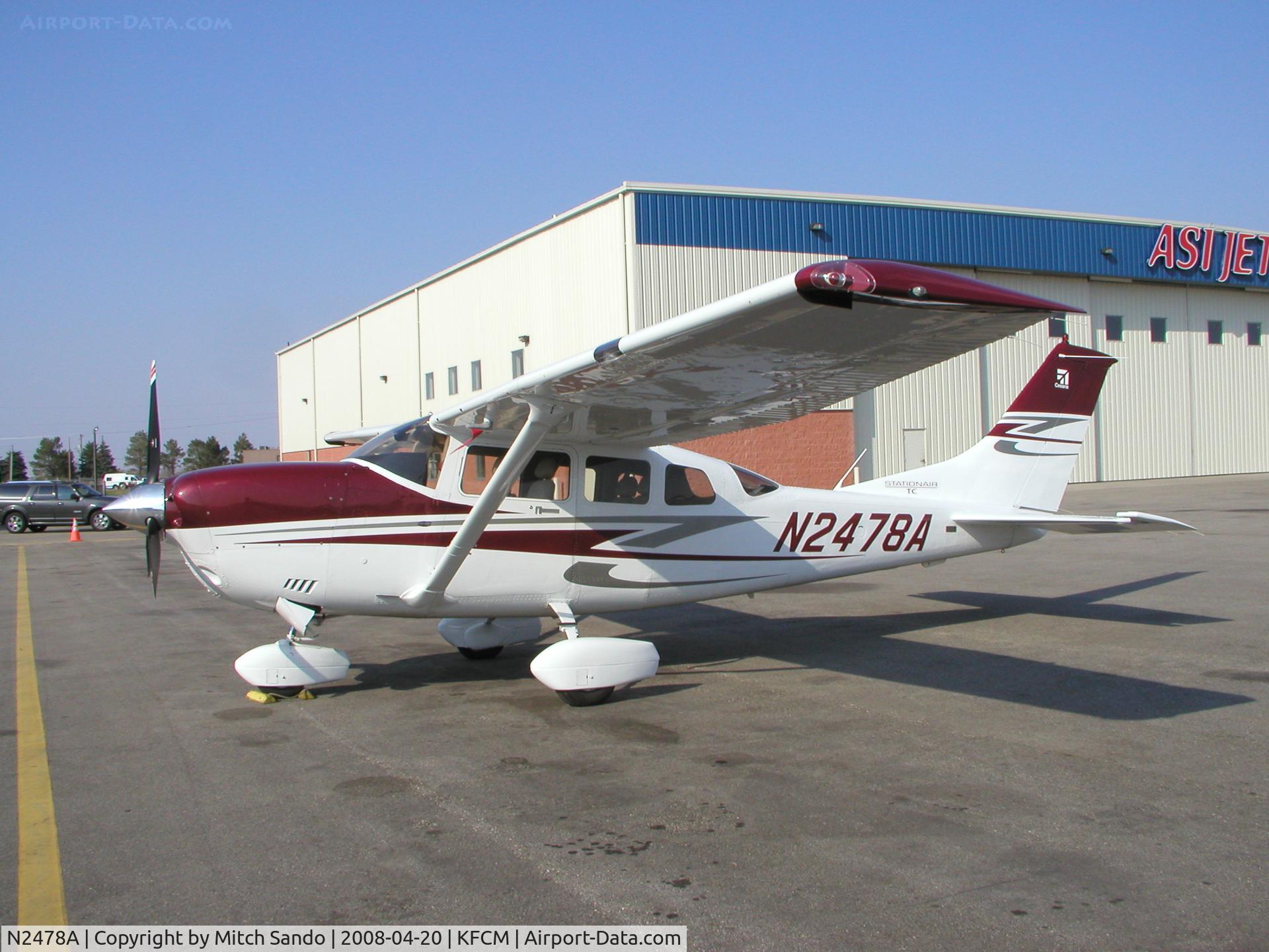 N2478A, 2007 Cessna T206H Turbo Stationair C/N T20608763, Parked on the ramp at ASI Jet Center.