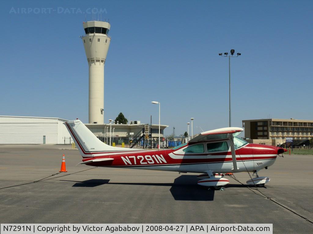 N7291N, 1974 Cessna 182P Skylane C/N 18263078, With tower behind...