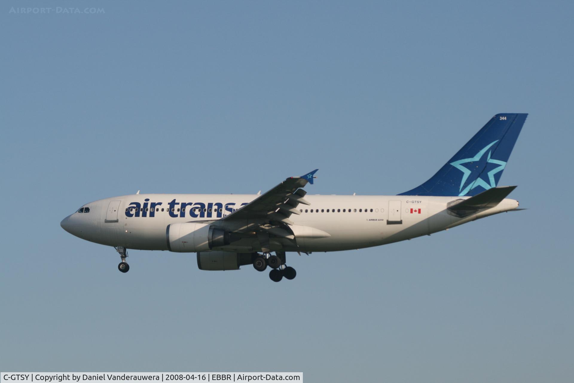 C-GTSY, 1988 Airbus A310-304 C/N 447, flight TSC152 is descending to rwy 25L