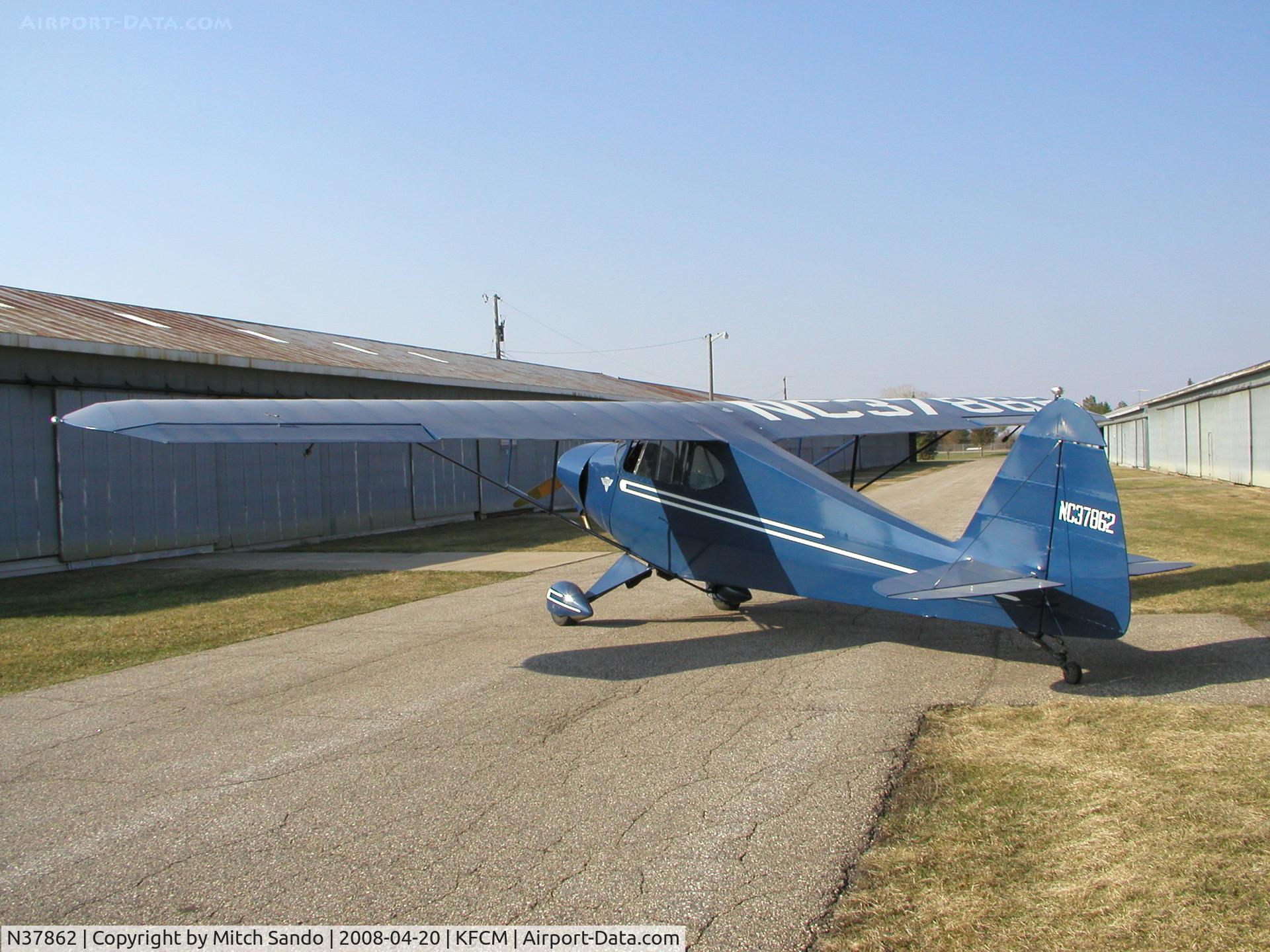 N37862, 1941 Porterfield CP-65 C/N 1009, Parked outside the hangar.