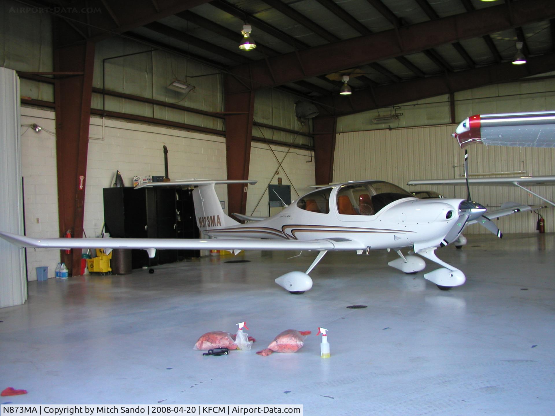N873MA, 2007 Diamond DA-40 Diamond Star C/N 40.883, Parked inside the hangar at ASI.