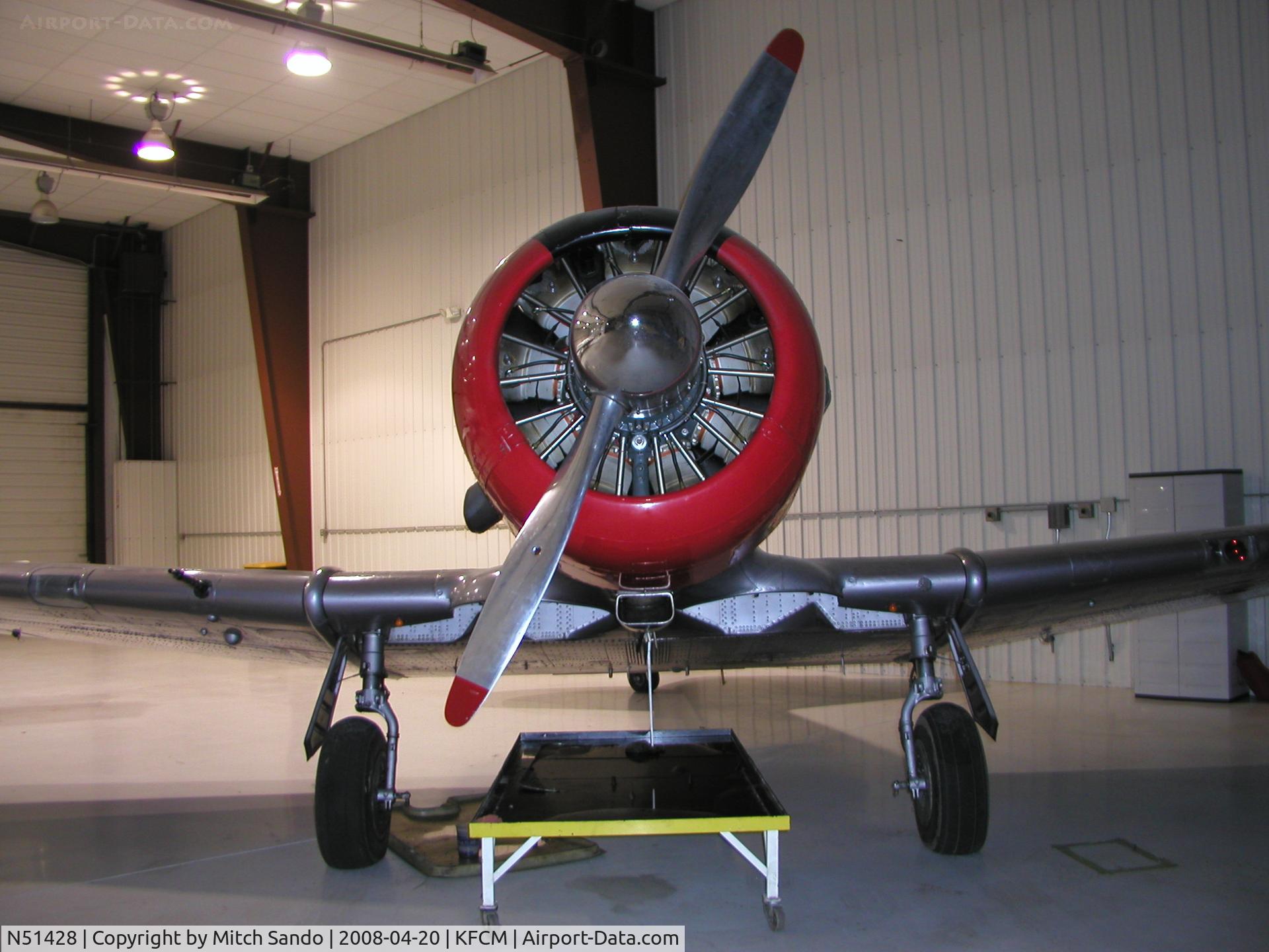 N51428, 1957 North American AT-6C C/N 51429, Thanks to ASI Jet Center for this picture. Note the bullet hole in the prop.