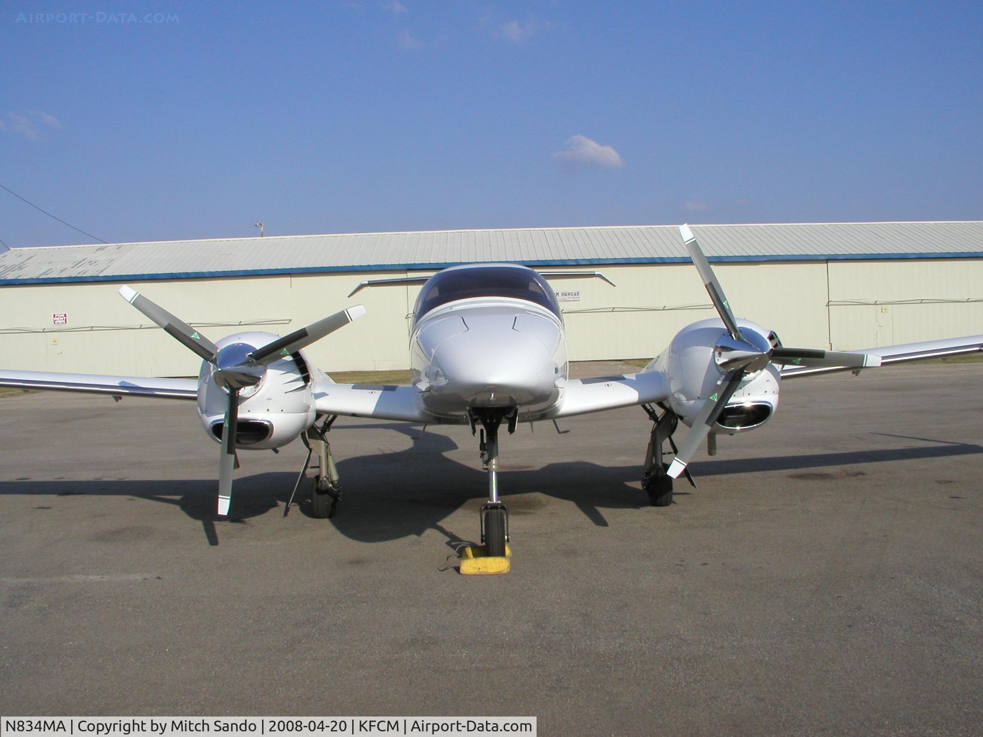 N834MA, 2008 Diamond DA-42 Twin Star C/N 42.AC123, Parked on the ramp at ASI Jet Center.