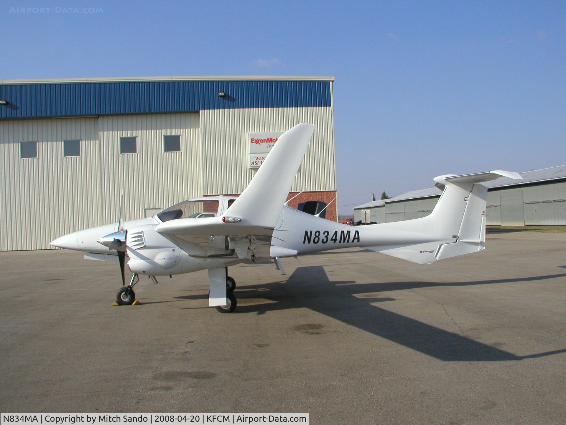 N834MA, 2008 Diamond DA-42 Twin Star C/N 42.AC123, Parked on the ramp at ASI Jet Center.