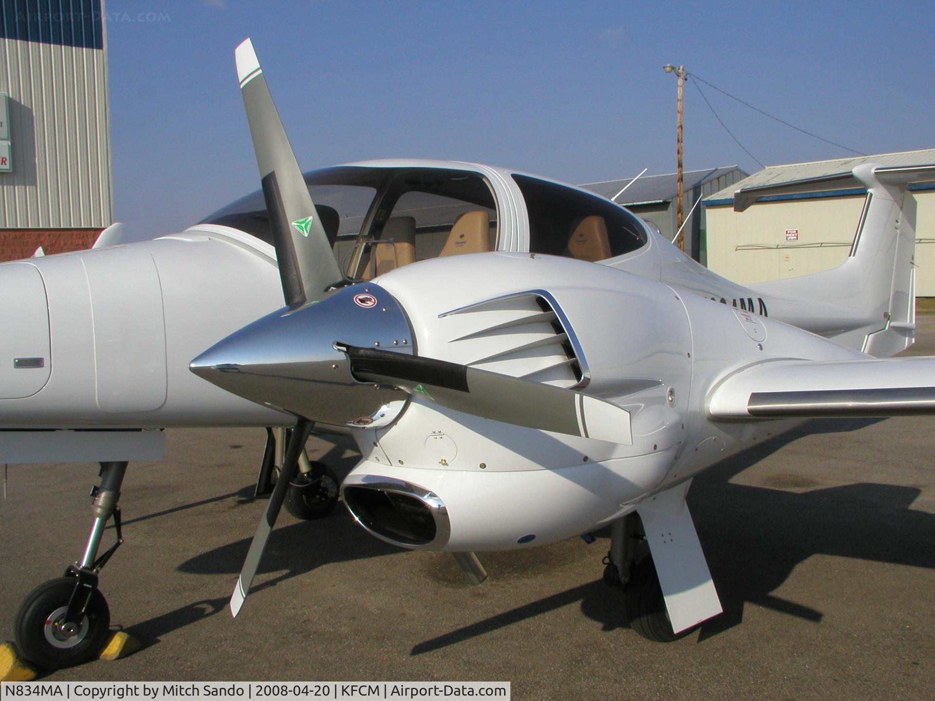N834MA, 2008 Diamond DA-42 Twin Star C/N 42.AC123, Parked on the ramp at ASI Jet Center.