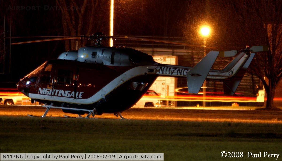 N117NG, 1986 Eurocopter-Kawasaki BK-117A-4 C/N 7083, Patiently awaiting a waiting patient