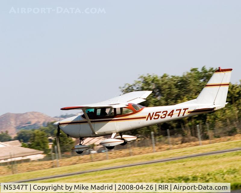 N5347T, 1964 Cessna 172E C/N 17251247, Landing at Flabob