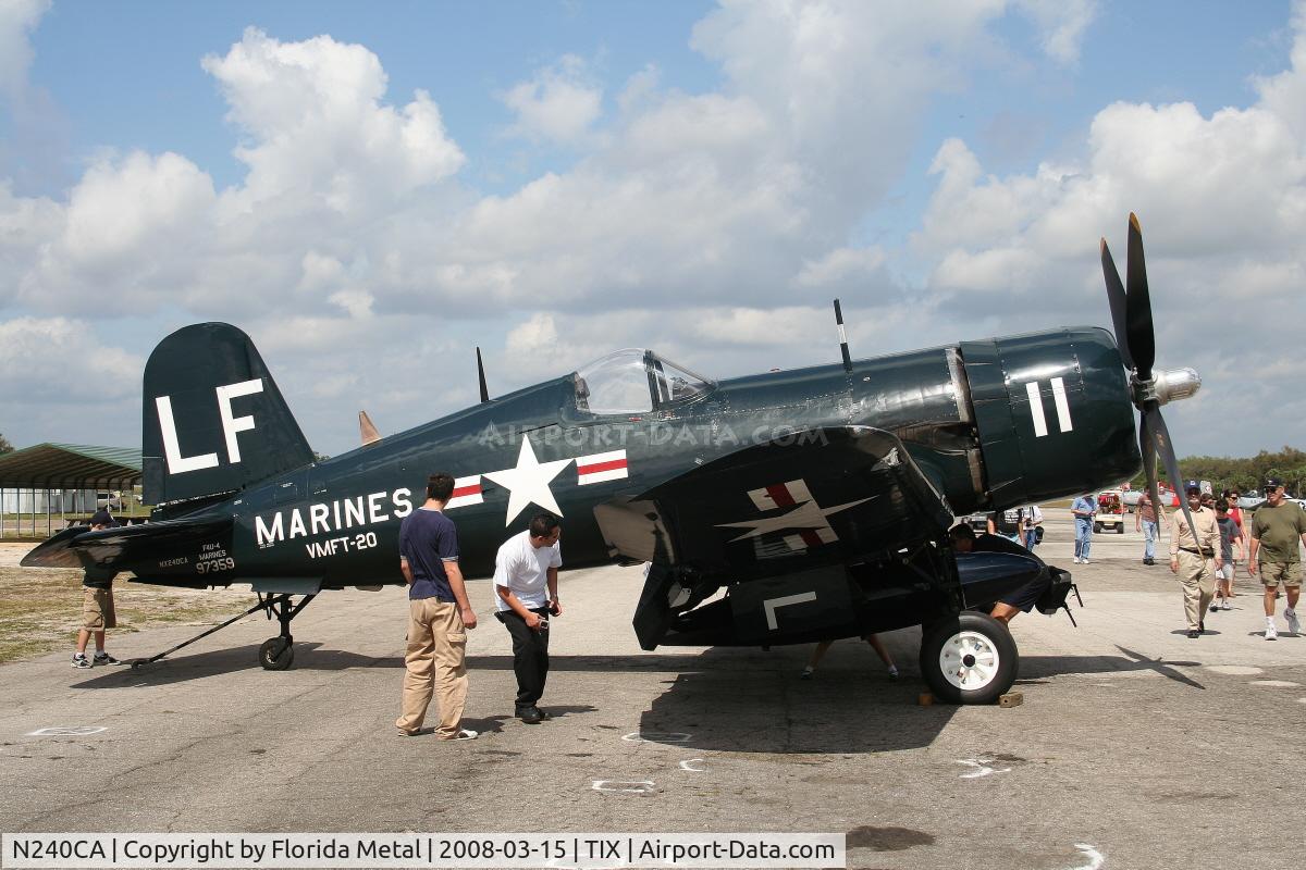 N240CA, 1945 Vought F4U-4 Corsair C/N 9513, F4U
