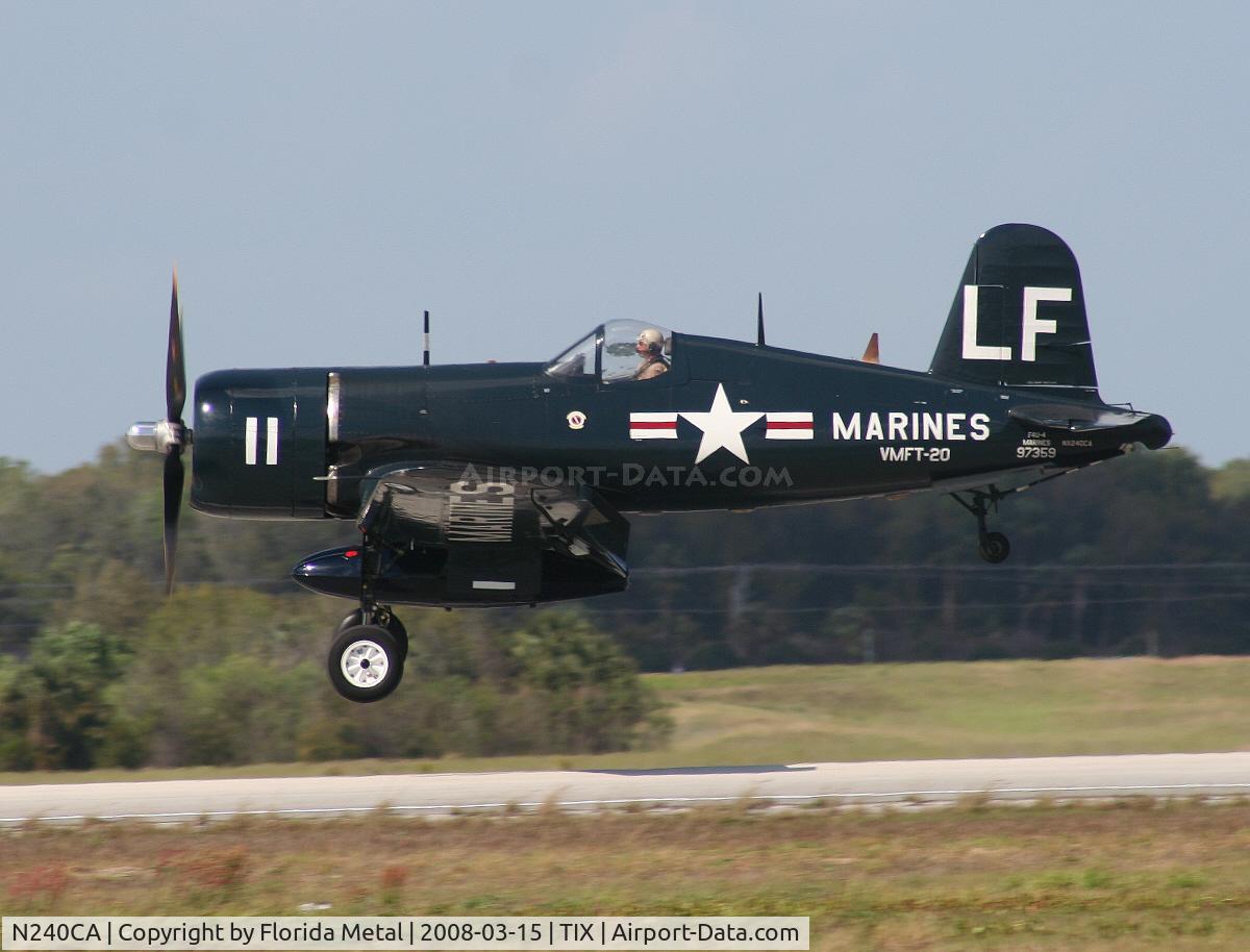 N240CA, 1945 Vought F4U-4 Corsair C/N 9513, F4U