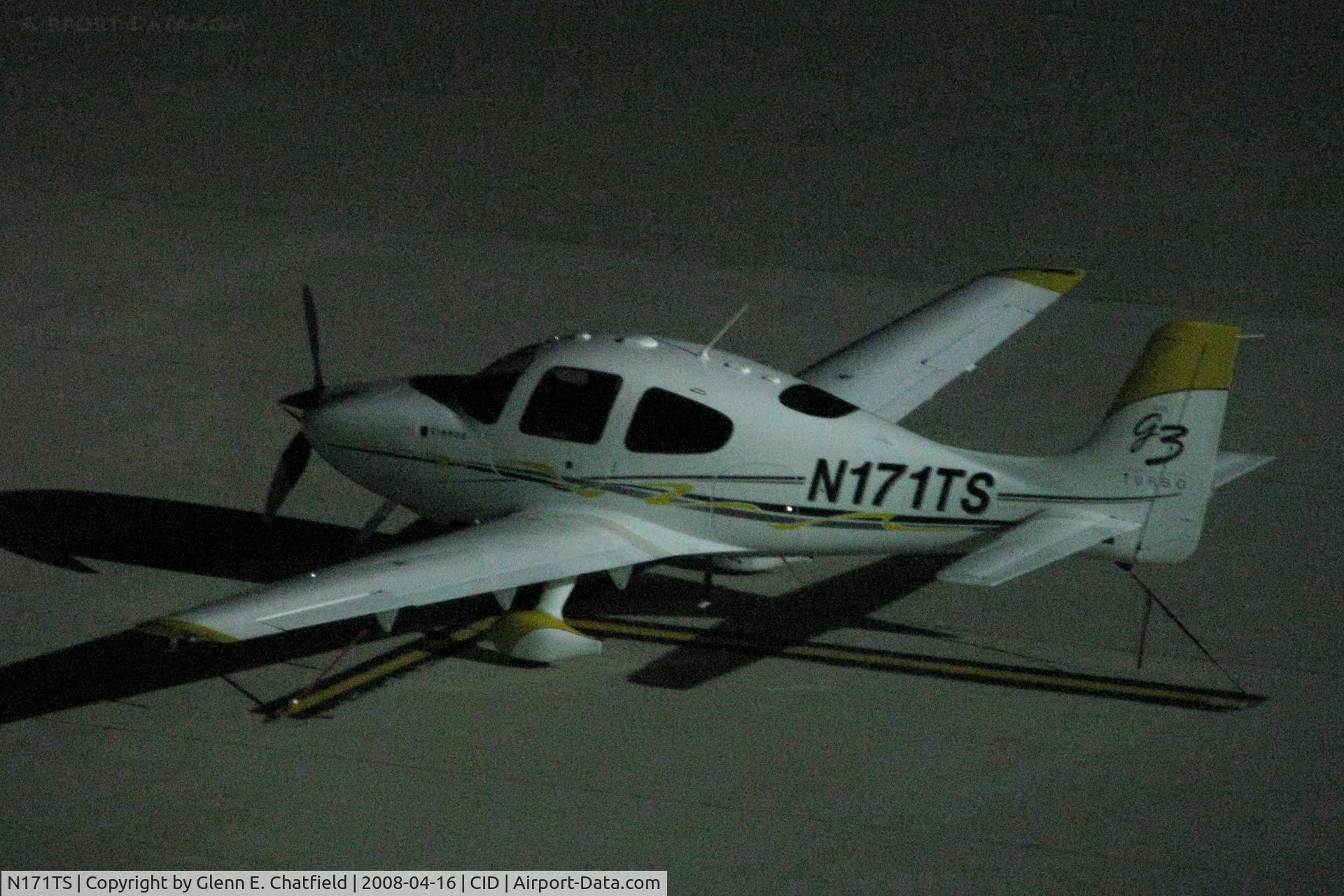 N171TS, 2008 Cirrus SR22 G3 GTS Turbo C/N 2900, At night, below the control tower