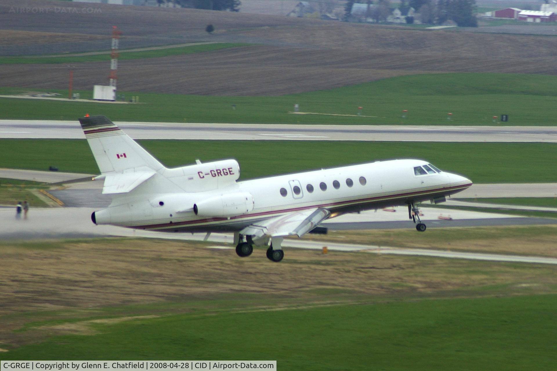 C-GRGE, 1981 Dassault Falcon 50 C/N 29, Departing runway 31
