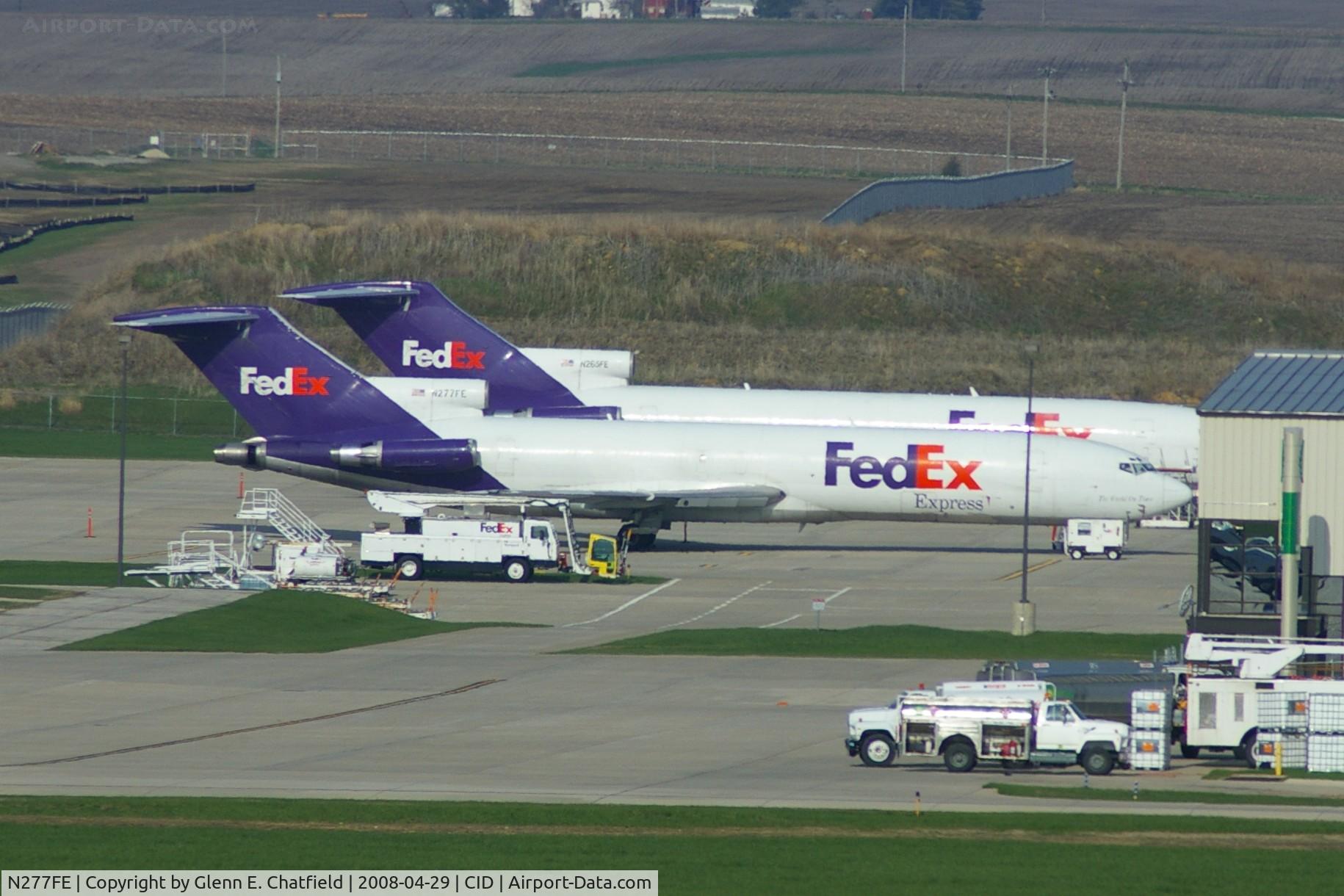 N277FE, 1980 Boeing 727-233F C/N 22042, Almost a mile from the tower.  In the rear is N265FE