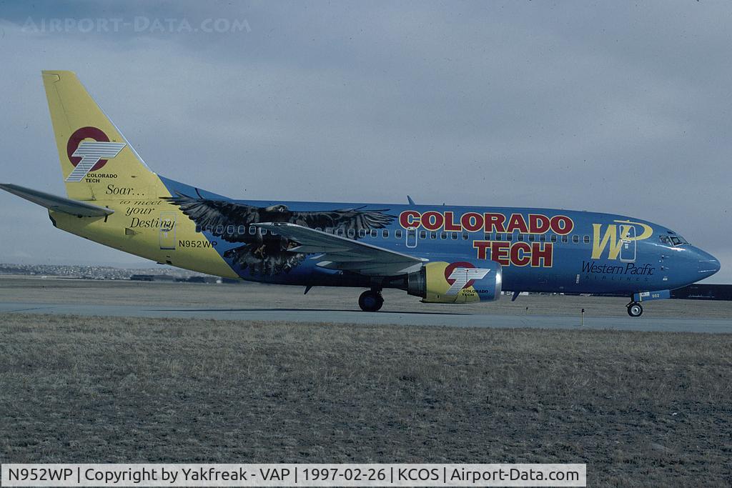 N952WP, 1987 Boeing 737-3B7 C/N 23378, Western Pacific Boeing 737-300