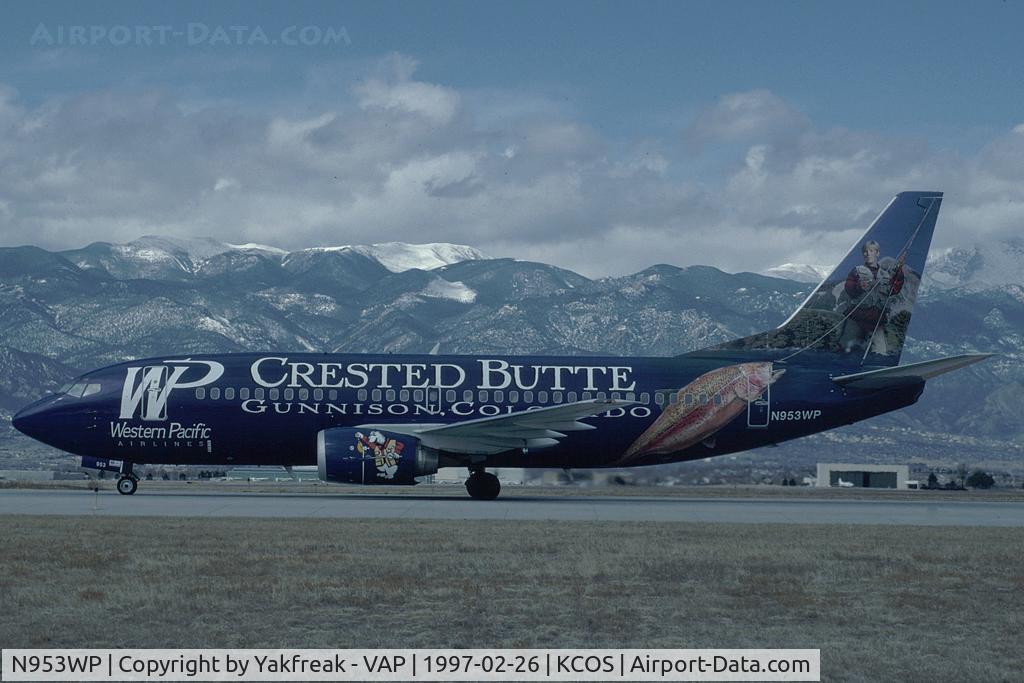 N953WP, 1987 Boeing 737-3B7 C/N 23384, Western Pacific Boeing 737-300