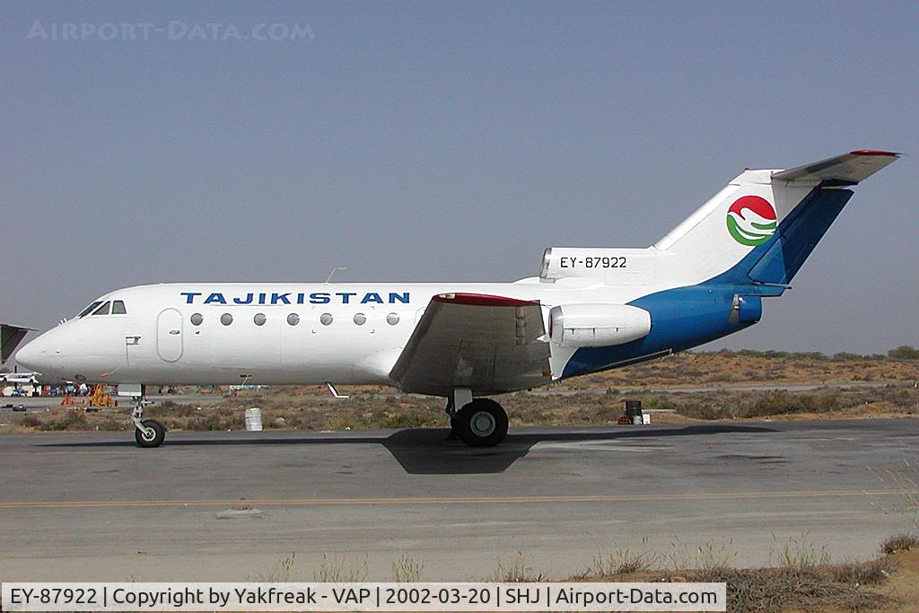EY-87922, 1977 Yakovlev Yak-40 C/N 9731355, Tajikistan Airlines Yakovlev 40