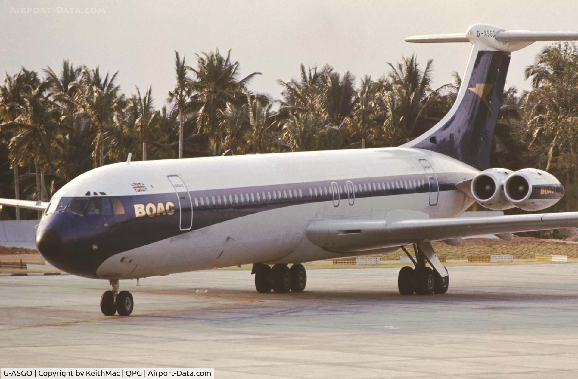 G-ASGO, 1968 Vickers Super VC10 Srs 1151 C/N 865, Parked at Paya Lebar, Singapore, 1970