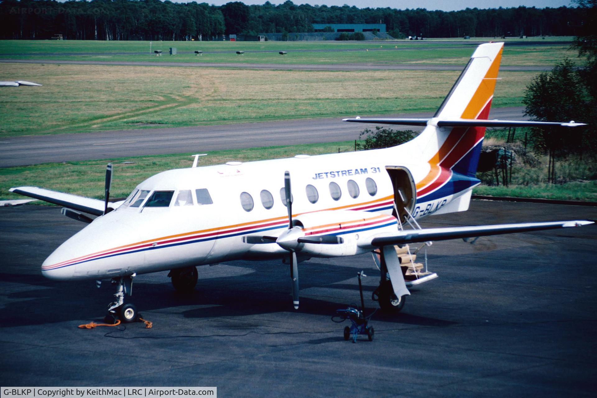 G-BLKP, 1984 British Aerospace BAe-3100 Jetstream 31 C/N 634, Company demonstrator visiting RAF Laarbruch in 1991.