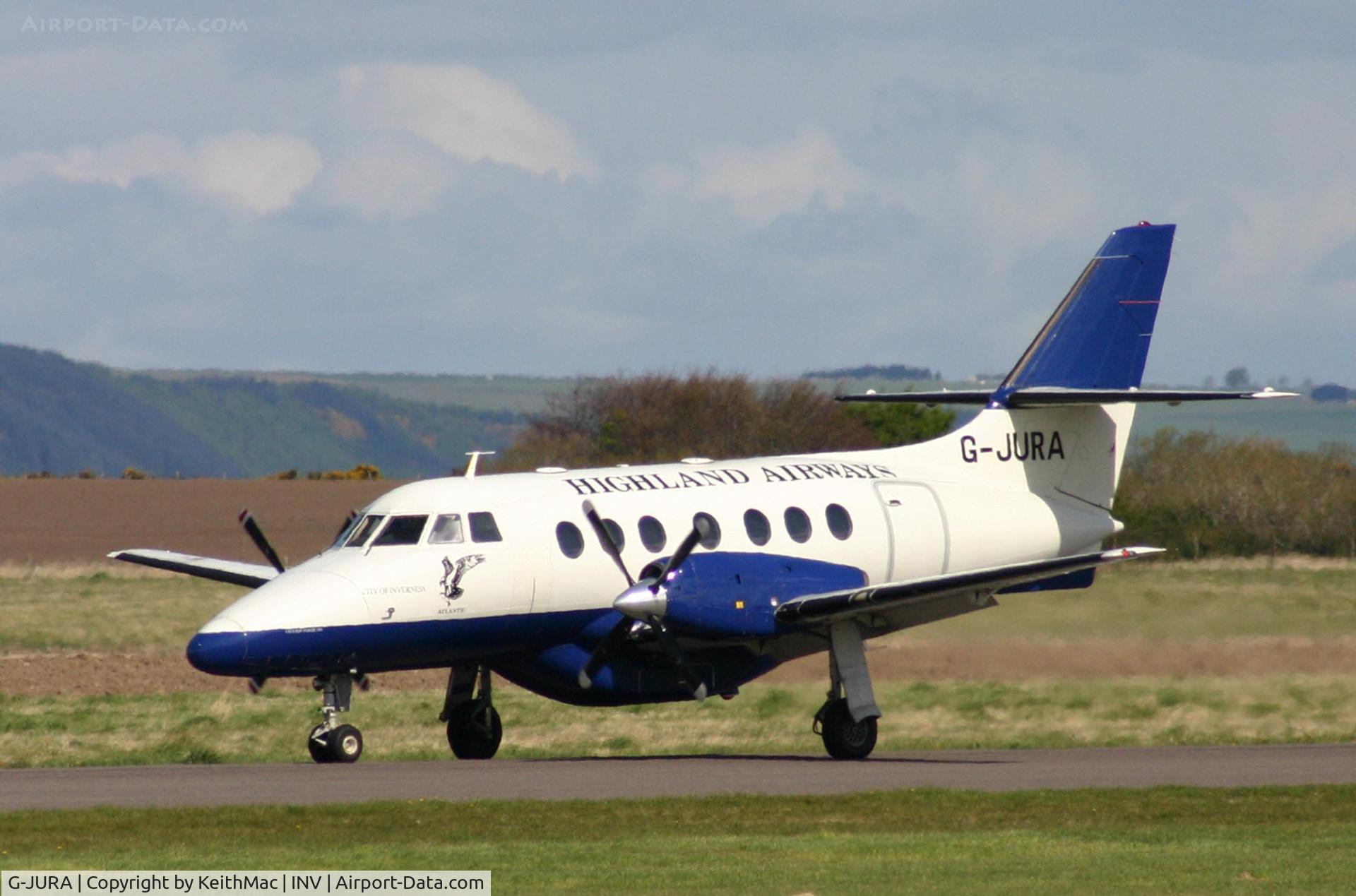 G-JURA, 1987 British Aerospace BAe-3112 Jetstream 31 C/N 772, G-JURA of Highland Airways just landed at Inverness 2006.