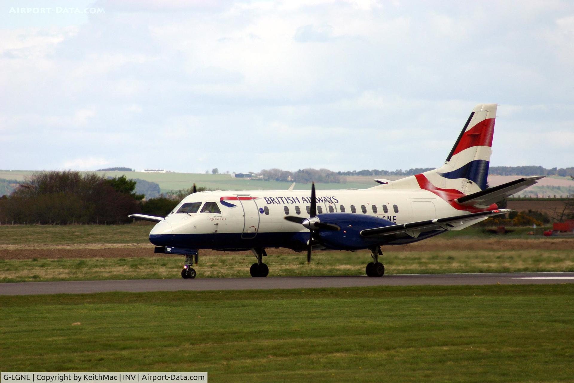 G-LGNE, 1989 Saab SF340B C/N 340B-172, Loganair's G-LGNE in British Airways markings at Inverness, 2005.