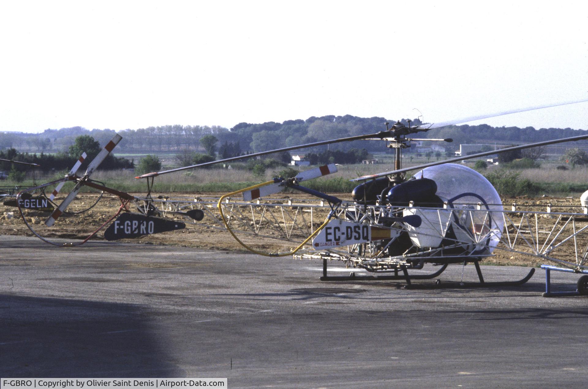 F-GBRO, Bell 47G-2 C/N 2559, Gyrafrance in Montpellier France 1987