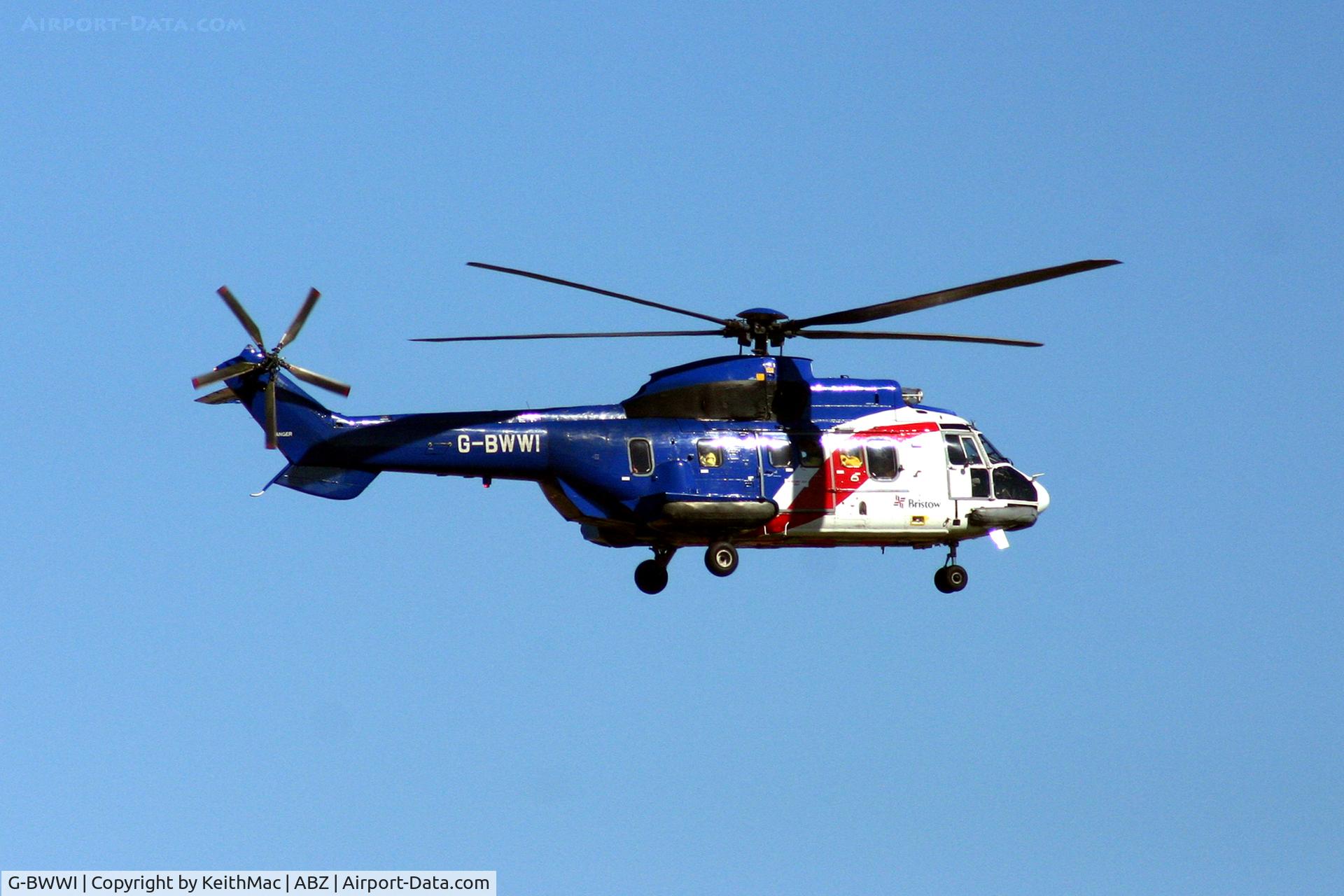 G-BWWI, 1983 Aerospatiale AS-332L Super Puma C/N 2040, Bristow Helicopters G-BWWI at Aberdeen 2007.