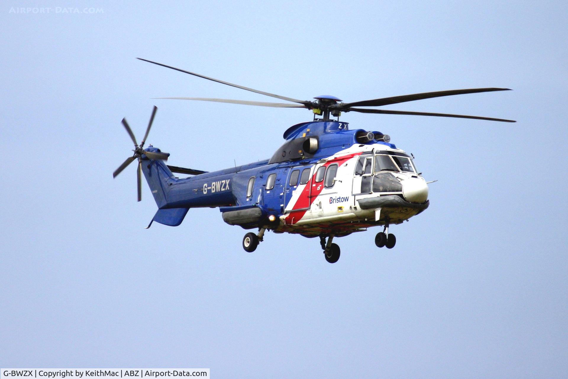 G-BWZX, 1984 Aerospatiale AS-332L Super Puma C/N 2120, Bristow Helicopters G-BWZX at Aberdeen 2007.