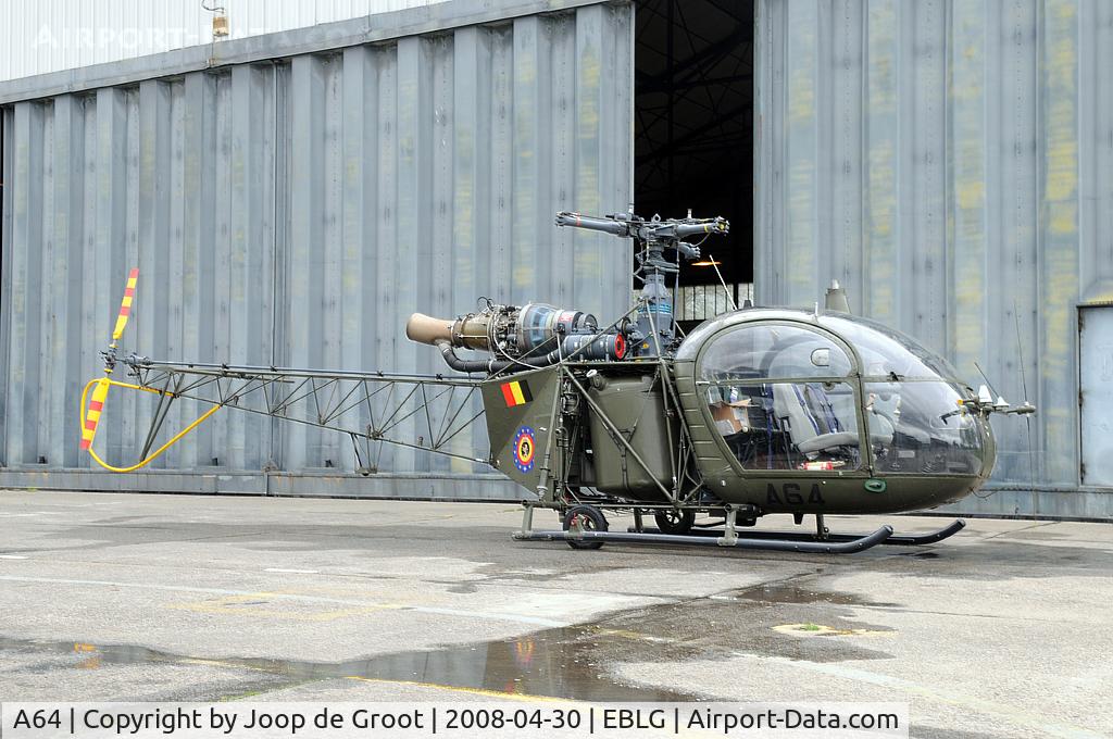 A64, Sud Aviation SA-318C Alouette II C/N 2050, The Alouette II is endig its service live in Belgian Army service.