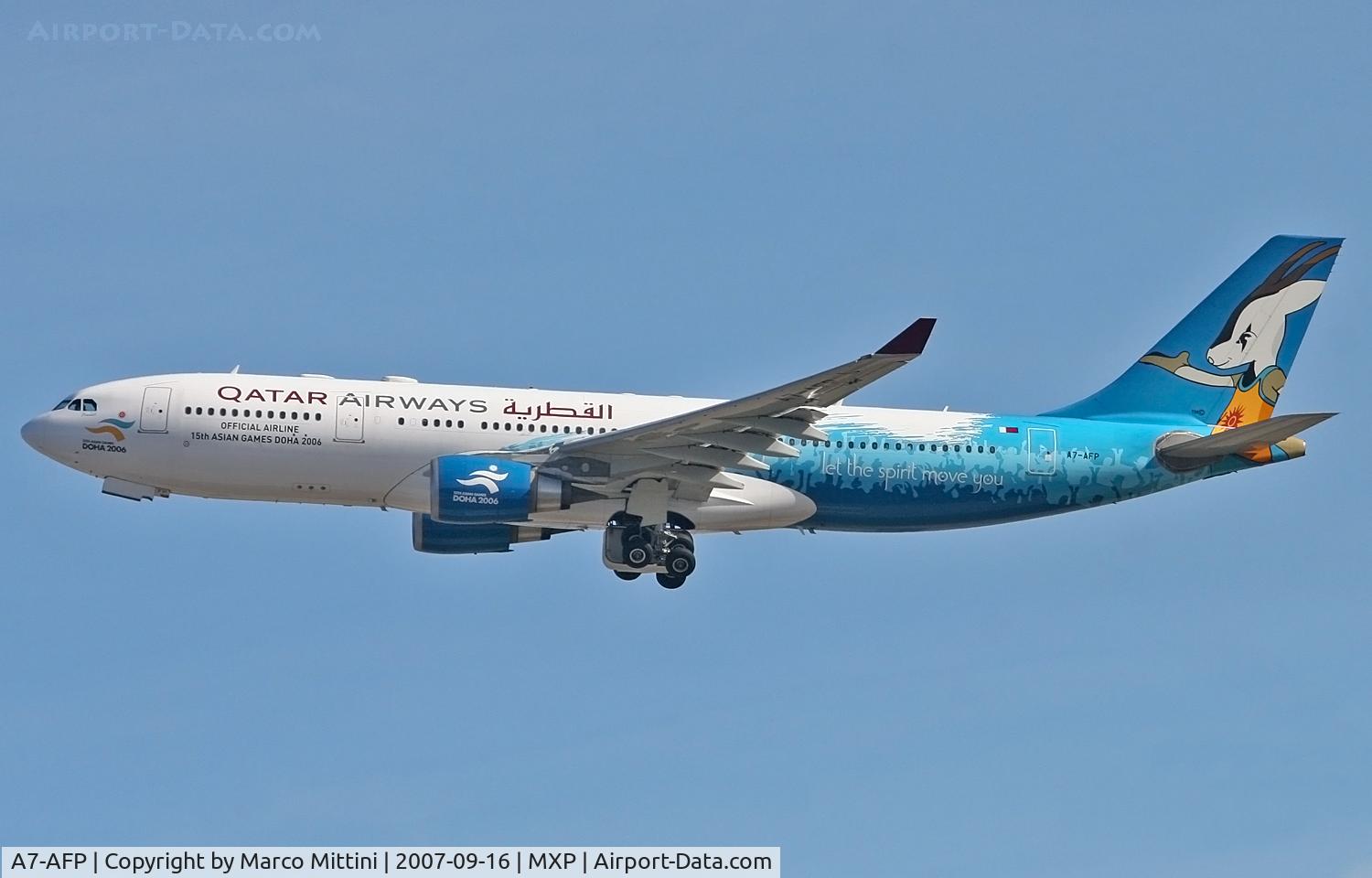 A7-AFP, 2005 Airbus A330-202 C/N 684, Departing from Milano Malpensa