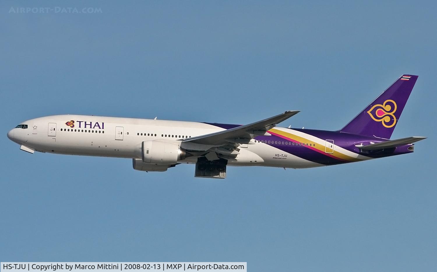 HS-TJU, 2006 Boeing 777-2D7/ER C/N 34589, Departing from Milano Malpensa