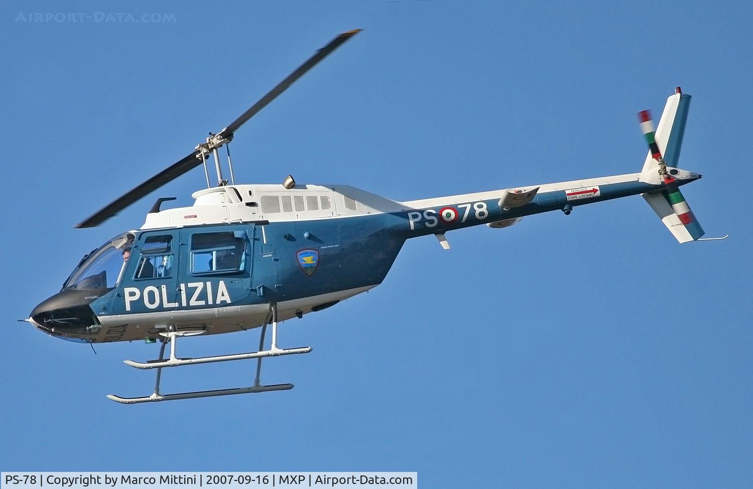 PS-78, Agusta AB-206C-1 Jet Ranger II C/N 8712, At Milano Malpensa airport