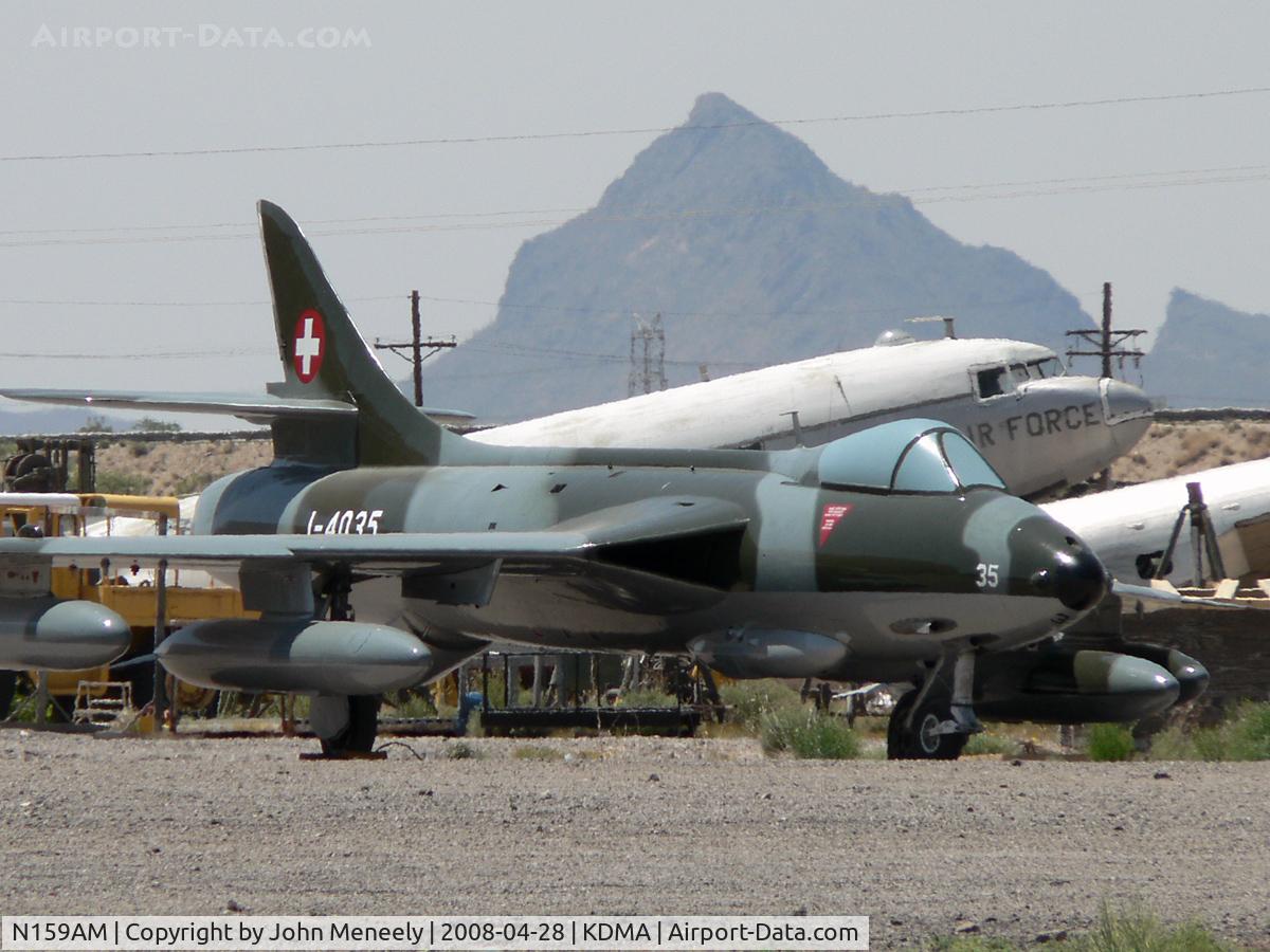 N159AM, Hawker Hunter F.58 C/N 41H-697402, Displayed at the Pima Air & Space Museum in its Swiss AF markings as J-4035.