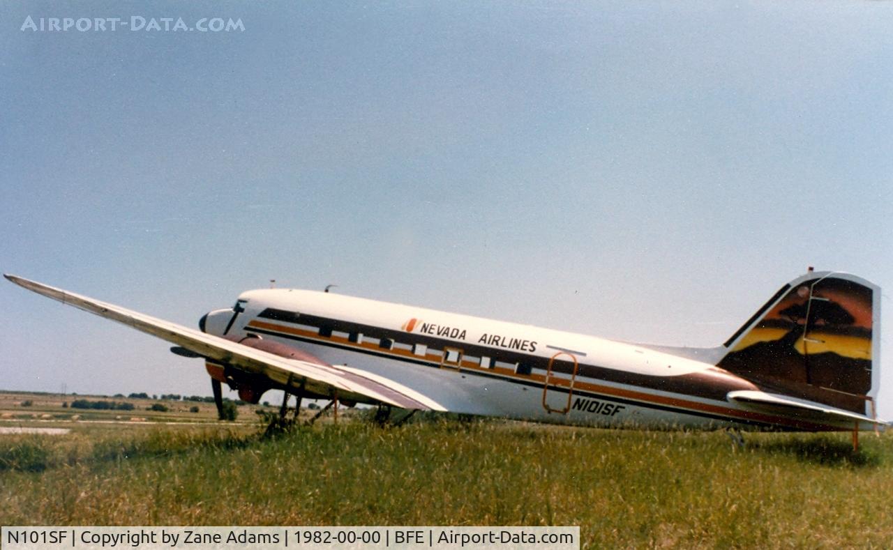 N101SF, 1943 Douglas DC-3A (C-53D) C/N 11674, Nevada Airlines livery.