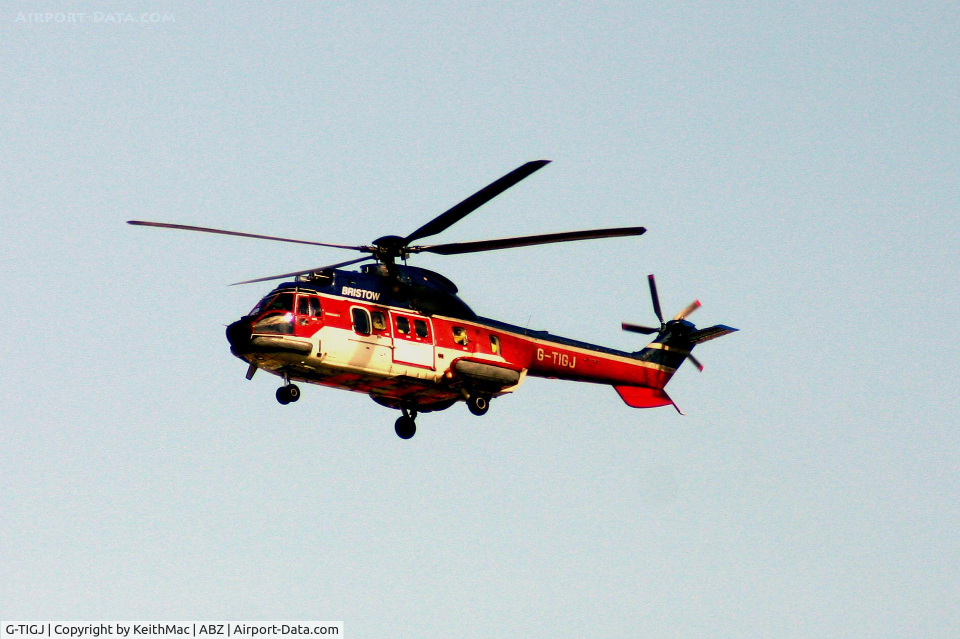 G-TIGJ, 1982 Aerospatiale AS-332L Super Puma C/N 2042, With Bristow Helicopters at Aberdeen 2007.
