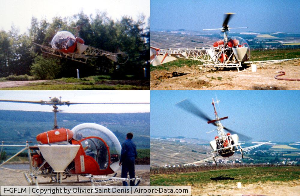 F-GFLM, 1956 Bell 47G-2 C/N 1631, Champagne vineyard 1988