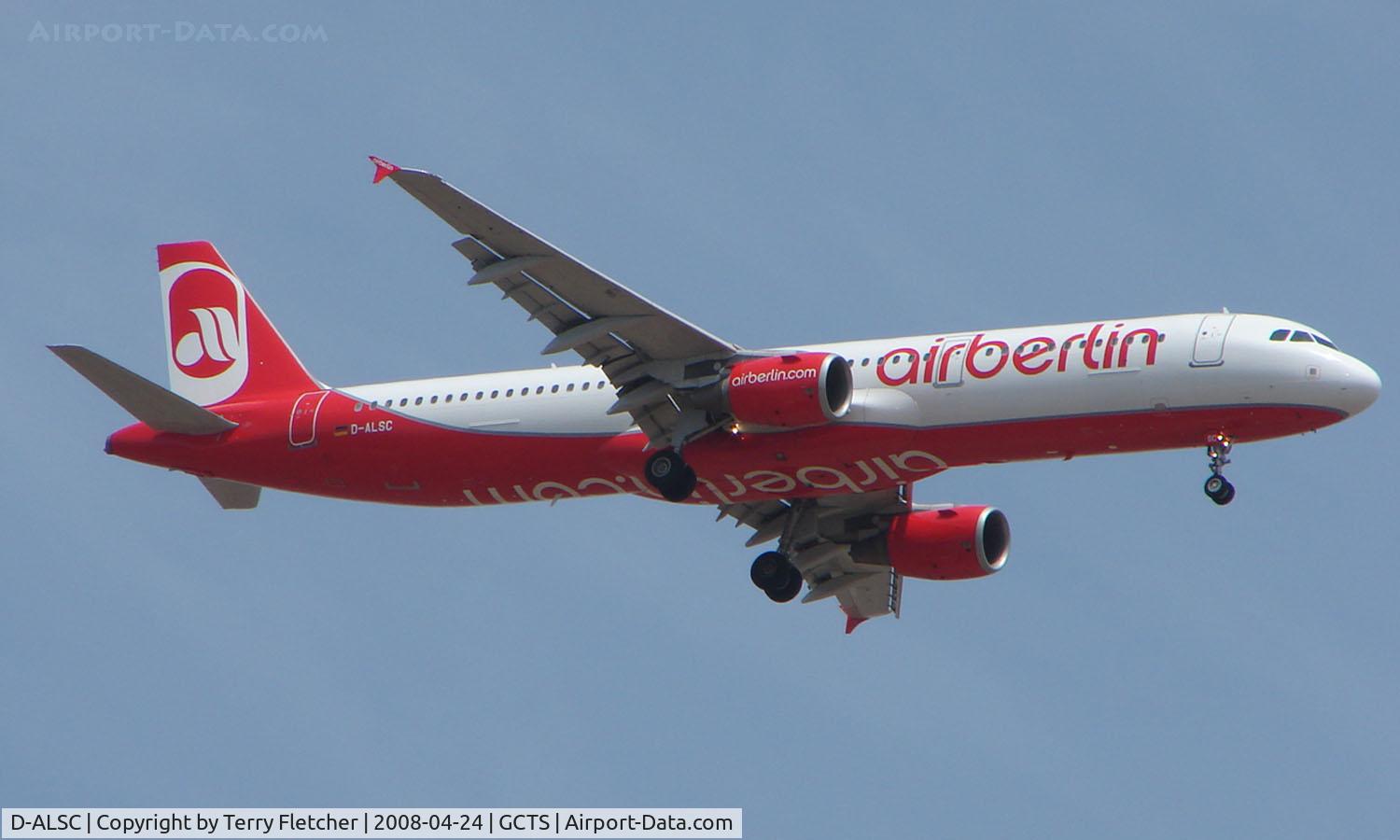 D-ALSC, 2003 Airbus A321-211 C/N 2005, Air Berlin A321 on Approach to Tenerife South
