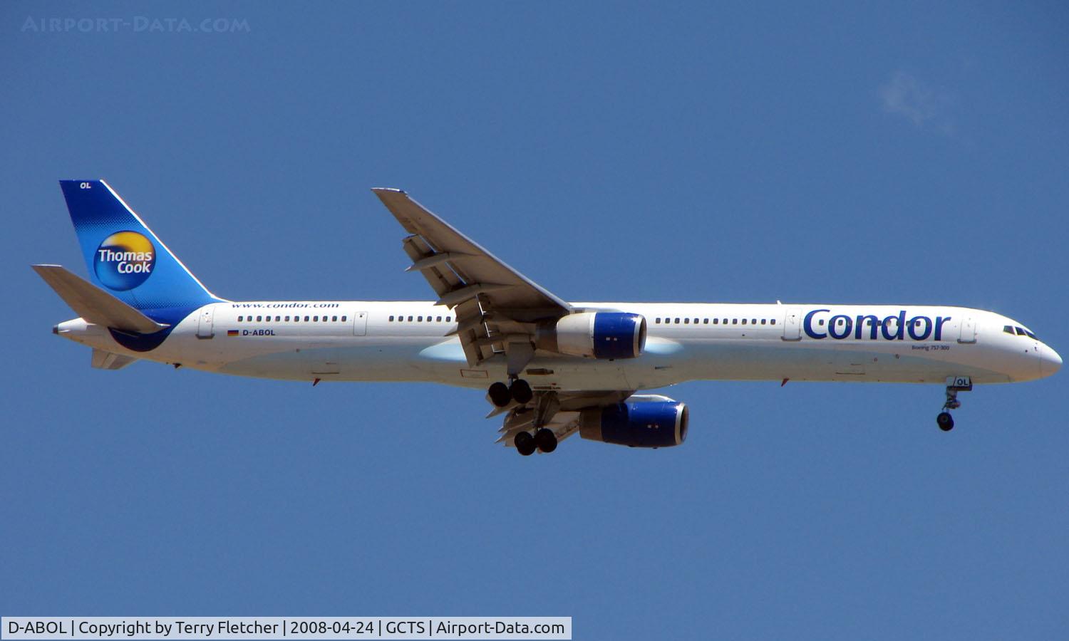 D-ABOL, 2000 Boeing 757-330 C/N 29021, Condor B757 on approach to Tenerife South