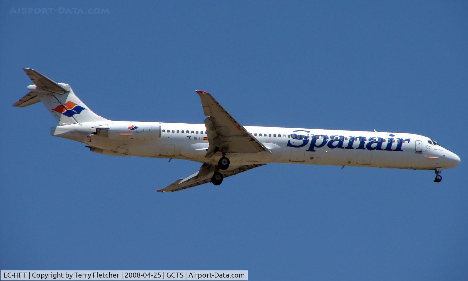 EC-HFT, 1990 McDonnell Douglas MD-82 (DC-9-82) C/N 49521, Spanair MD82 on approach to Tenerife South