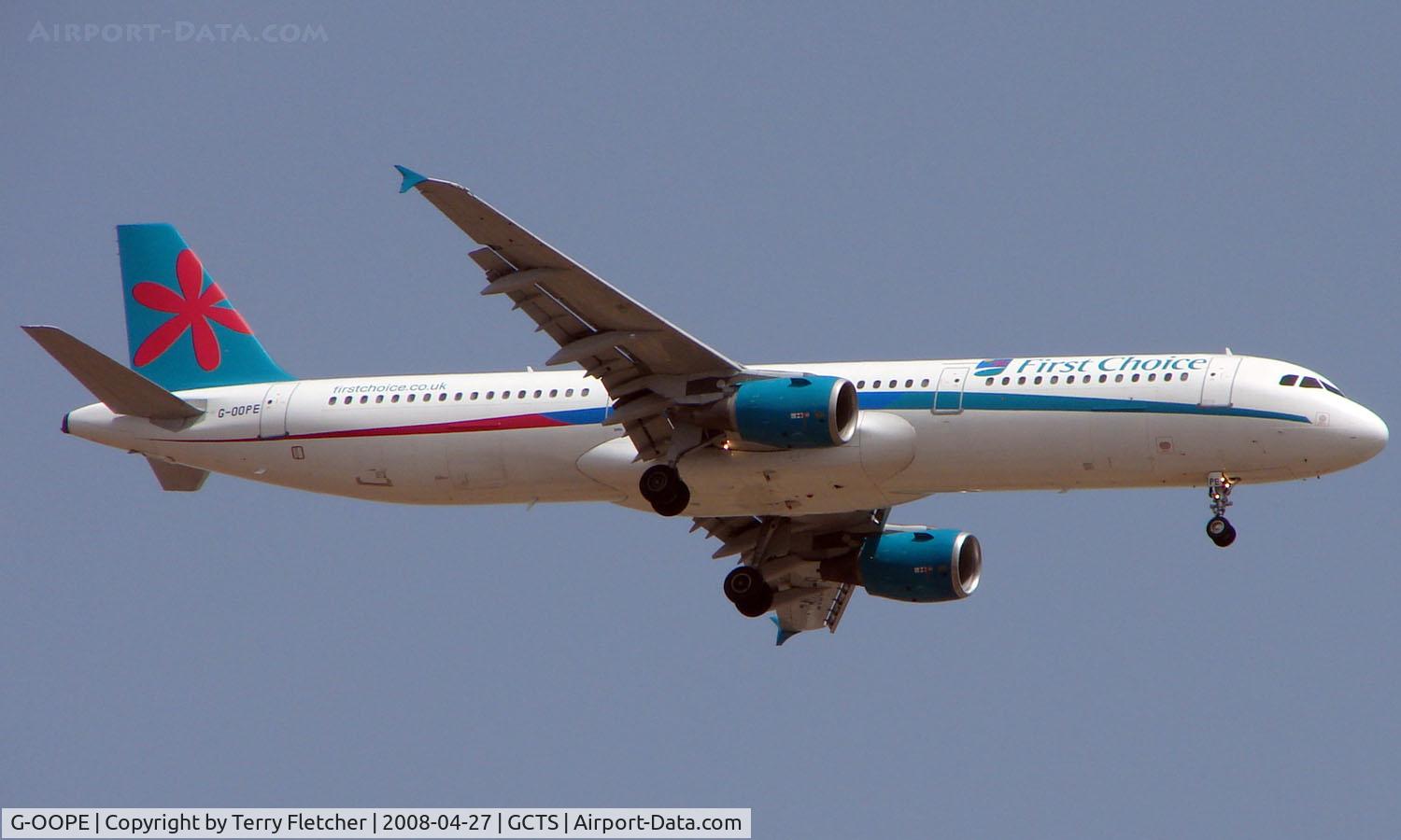 G-OOPE, 1998 Airbus A321-211 C/N 852, First Choice A320 ex G-OOAE