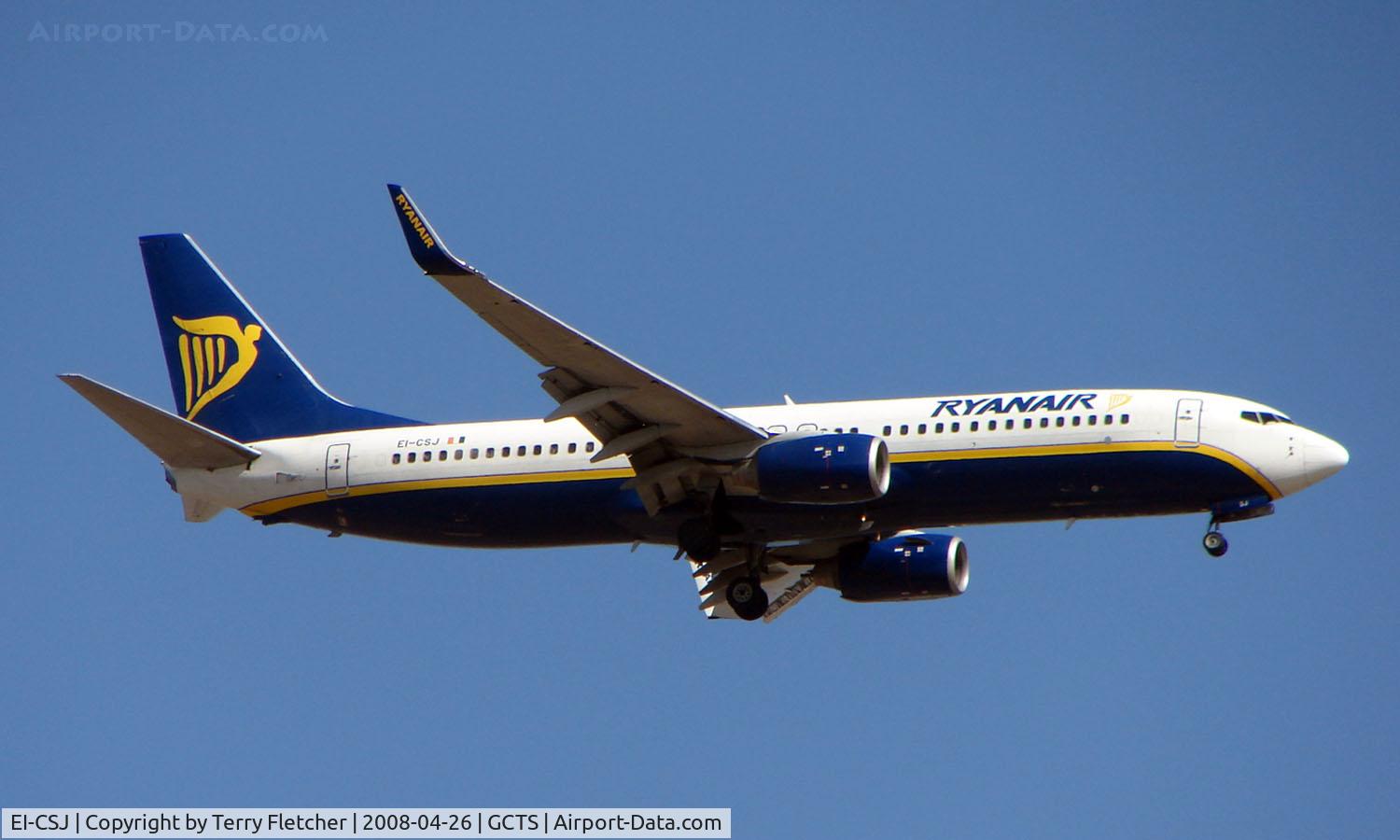 EI-CSJ, 2000 Boeing 737-8AS C/N 29925, Ryanair B737 on approach to Tenerife South