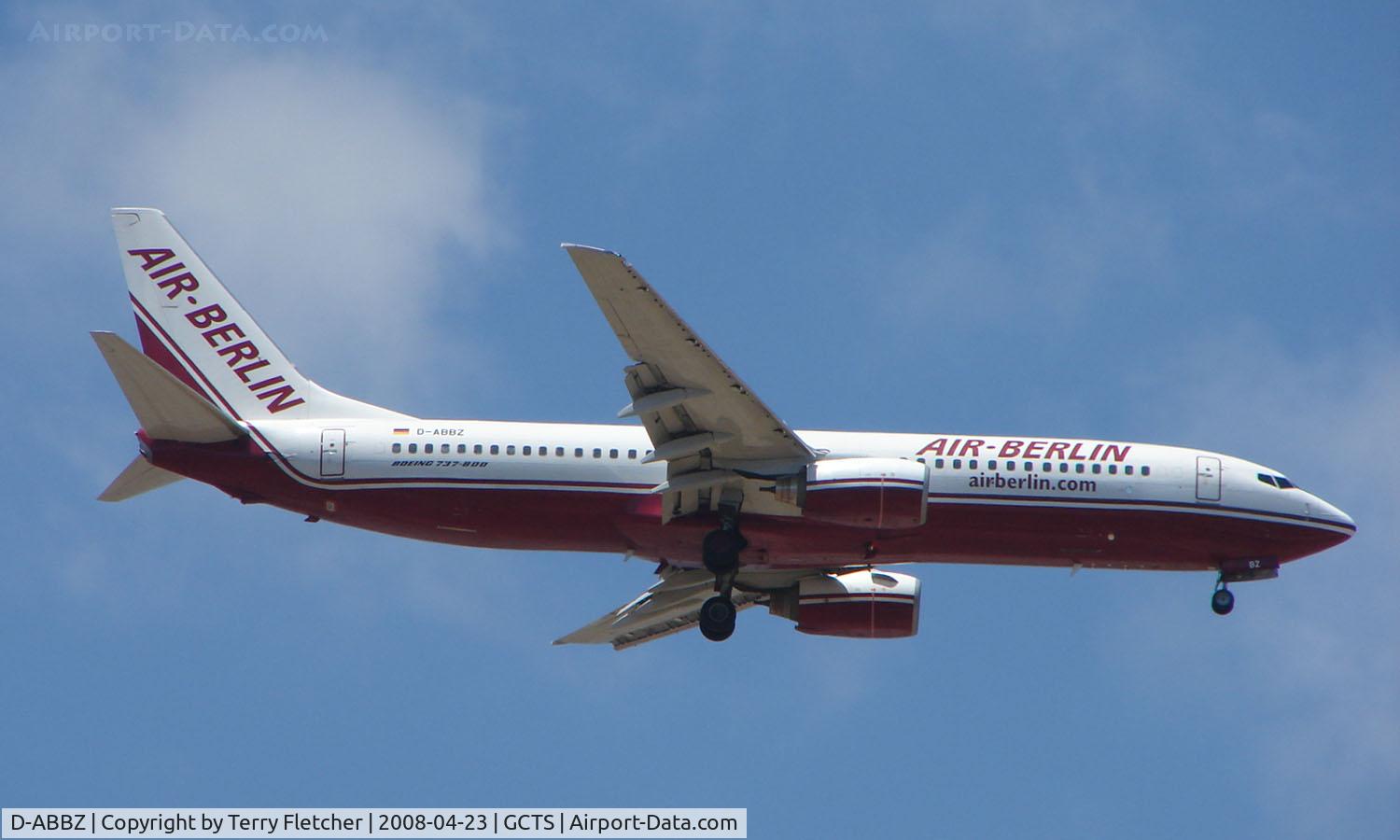 D-ABBZ, 2001 Boeing 737-85F C/N 30478, Air Berlin B737 on approach to Tenerife South