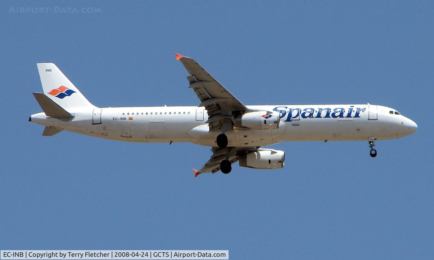 EC-INB, 2003 Airbus A321-231 C/N 1946, Spanair A321 on approach to Tenerife South
