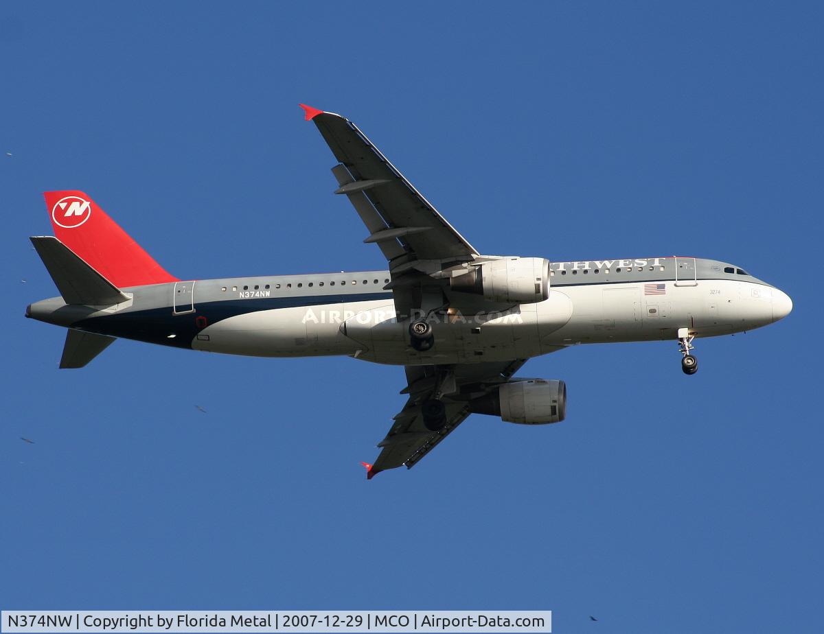 N374NW, 2001 Airbus A320-212 C/N 1646, Northwest