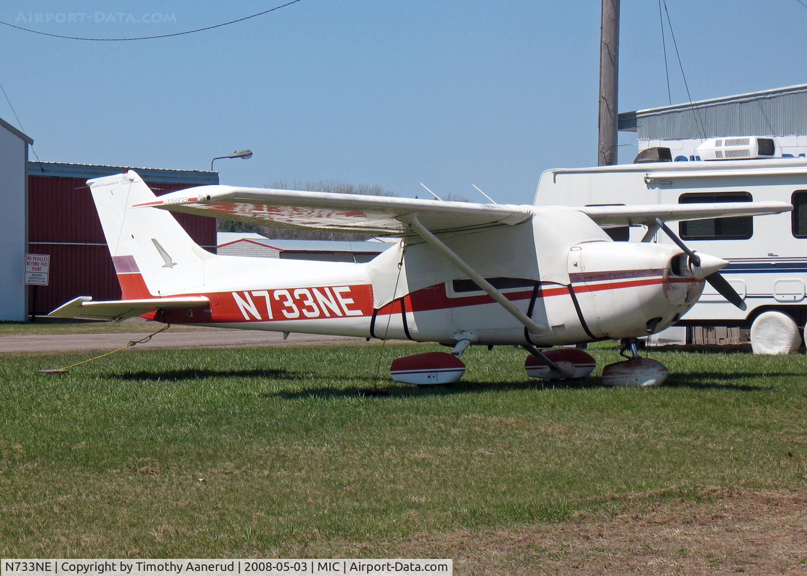 N733NE, 1976 Cessna 172N C/N 17268413, Tied down by the C.A.P. hangar