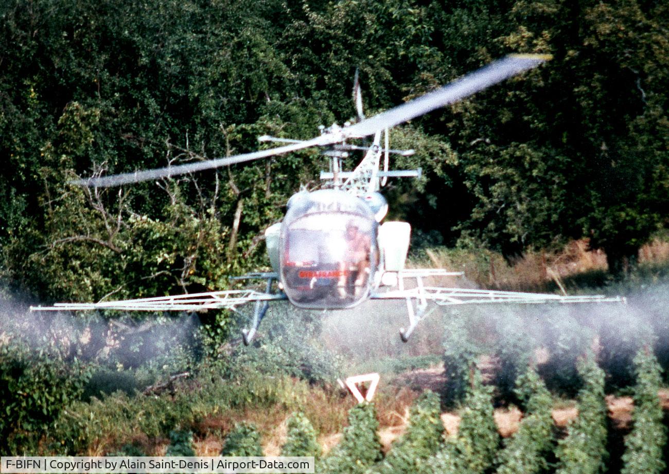 F-BIFN, Agusta AB-47G-2 C/N 209, Champagne vineyard (Fleury-La-Rivière) 1984